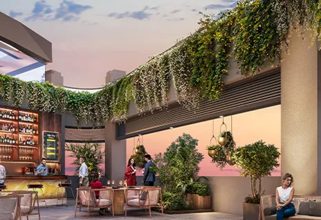 Rooftop dining and bar